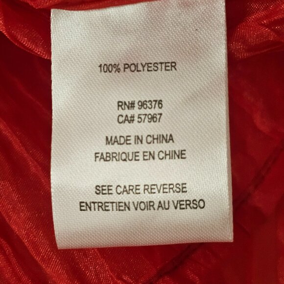 Red Dress Jacket Women's Cropped Translucent Fabric Undersized Sleeve - Picture 6 of 9